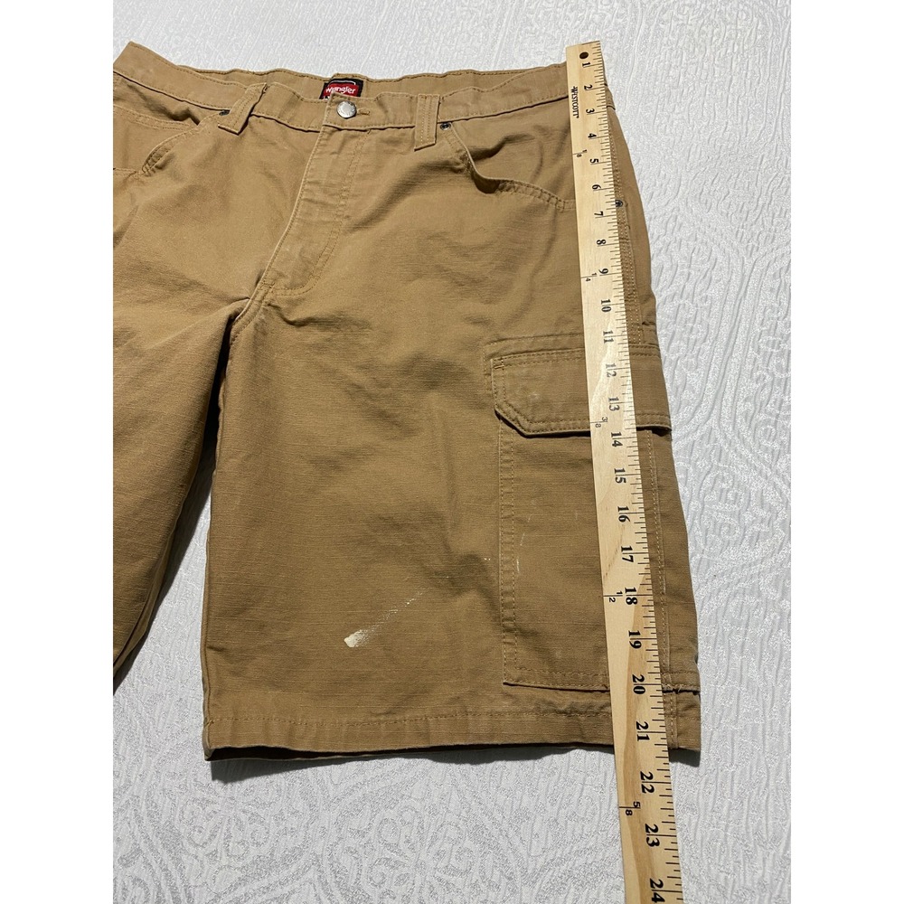 Wrangler Workwear Mens 36 Tan Ripstop Cargo Carpenter Shorts Khaki 112337579 - Picture 4 of 7